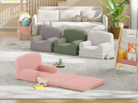 Divano per bambini Garvee, poltrona Sherpa reversibile con fodera lavabile, design a corona per sala giochi e cameretta dei bambini, leggero, comodo e pieghevole.
