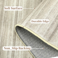 Tappeto a pelo corto Garvee 160x230cm, lavabile, beige, moderno, antiscivolo, per soggiorno, camera da letto, sala da pranzo