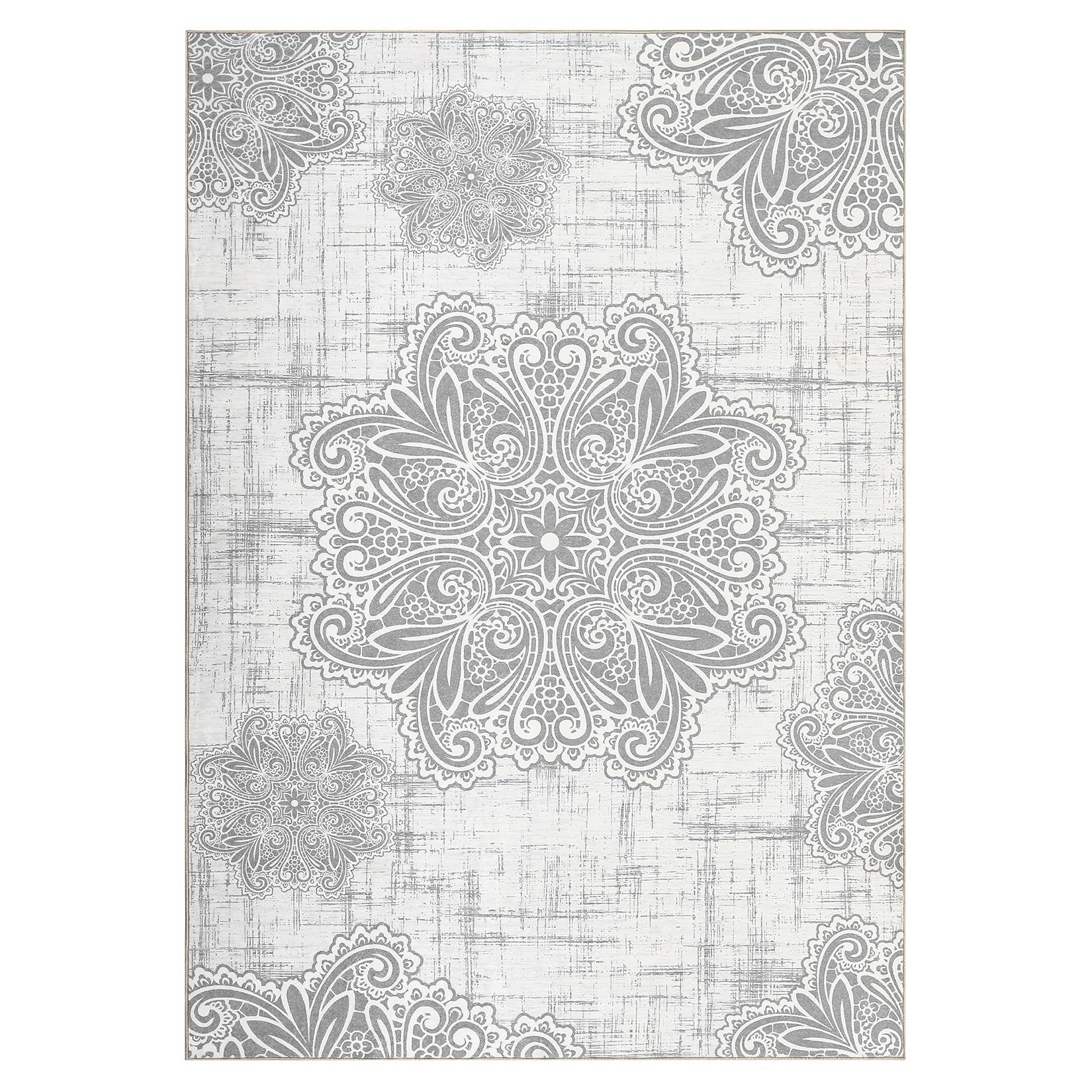 Tappeti lavabili Garvee, morbidi tappeti antiscivolo per soggiorno, camera da letto, sala da pranzo, 120x170 cm, grigio