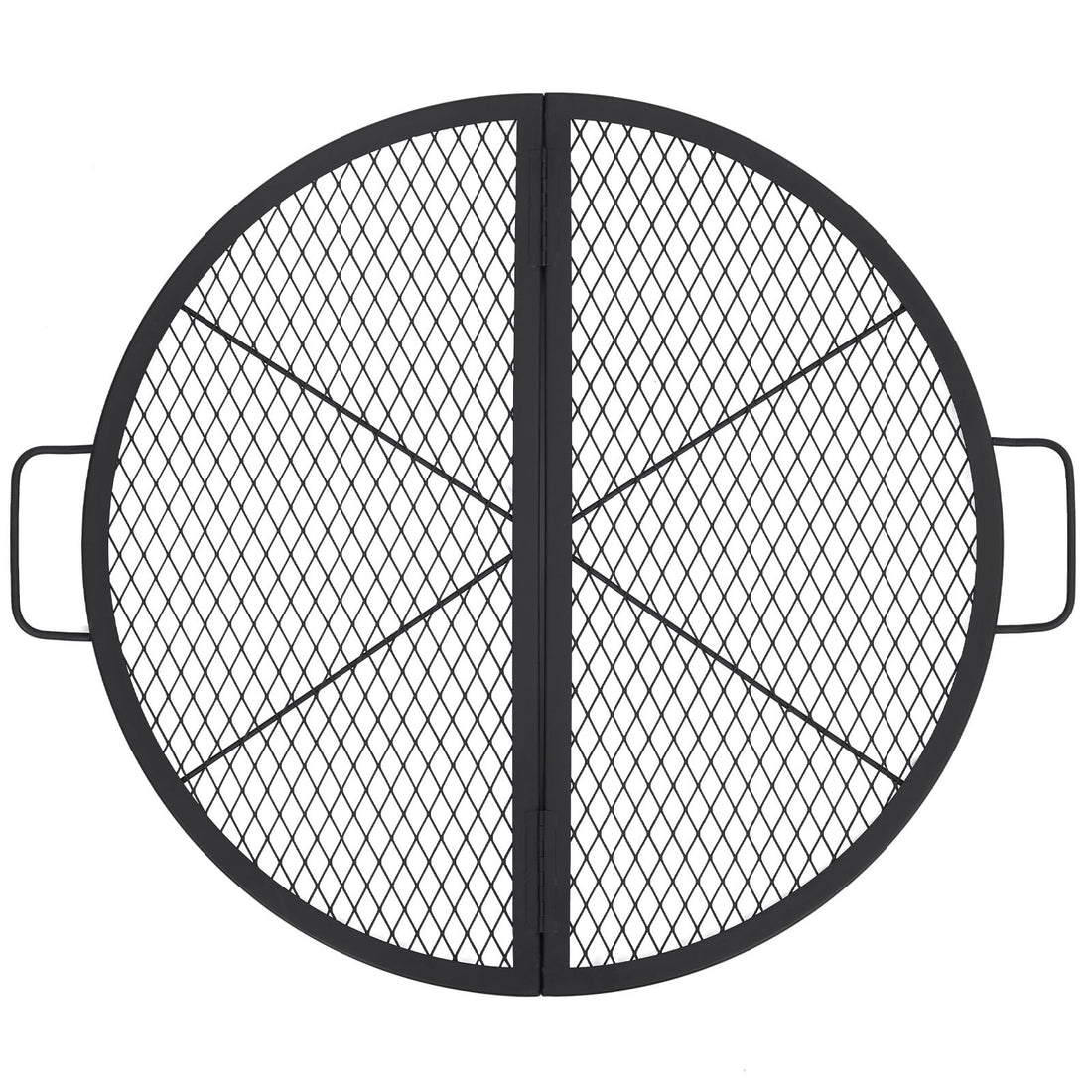Griglia pieghevole Garvee da 30,5 pollici in acciaio robusto per campeggio, pieghevole con manici, ampia area di cottura, nera