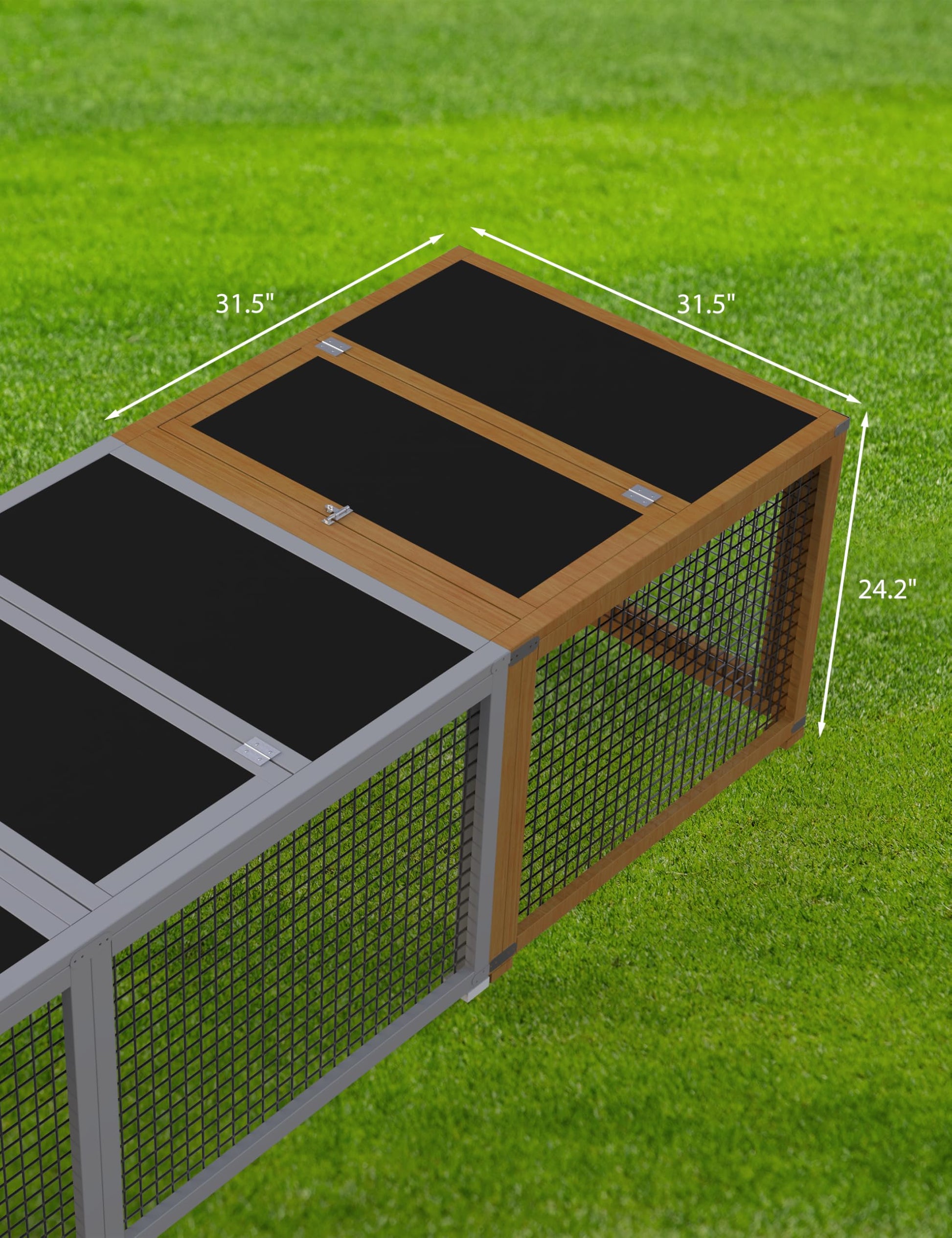 Garvee Pollaio in legno 80x80x60cm Resistente alle intemperie Giardino Allevamento polli Robusto Sicuro Corridoio esterno