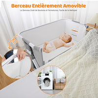 GARVEE Lettino per bambini, Culla per bambini, Lettino da comodino 4 in 1, Lettino da viaggio per bambini