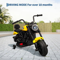 Moto elettrica Garvee 6V gialla con avviamento graduale e sospensioni: la prima moto elettrica per bambini dai 2 anni per passeggiate sicure in giardino
