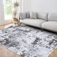 Tappeto moderno astratto Garvee 240 x 340 cm grigio a pelo corto per soggiorno antiscivolo