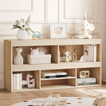 Scaffale portaoggetti per giocattoli Garvee per bambini, 6 scomparti, in legno, robusto, antigraffio, moderno, per sale giochi e aule, 24x47,2x11,8 cm, bianco