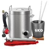 Kit forno di fusione a propano in acciaio inossidabile Garvee da 6 kg con crogiolo e pinze per oro, argento, rame e alluminio fai da te, isolato fino a 1300 °F