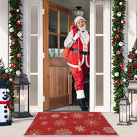 Garvee Zerbino Natalizio 40x60cm 1800gsm Poliestere Juta Antiscivolo Rosso Con Cristalli Di Neve Glitterati Per Ingresso E Interni Invernali