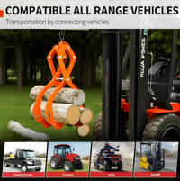 Pinza per tronchi Garvee da 28", 4 tipi, capacità 2200 libbre, acciaio, antiruggine, universale per trattori e ATV, arancione