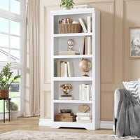 Garvee Libreria a 5 Ripiani Regolabile in MDF Resistente Bianco per Soggiorno e Ufficio Alta 175 cm