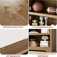 Garvee Libreria Rustica Alta 190,5 cm con 2-6 Ripiani Regolabili, Struttura in MDF Robusta, Elegante, Antiribaltamento, per Soggiorno e Studio, Bianco