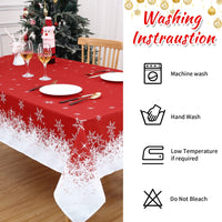 Garvee Tischdecke Con Bordura Di Fiocchi Di Neve Antimacchia Colore Fisso Per Occasioni Festive Vari Taglie Elegante Design