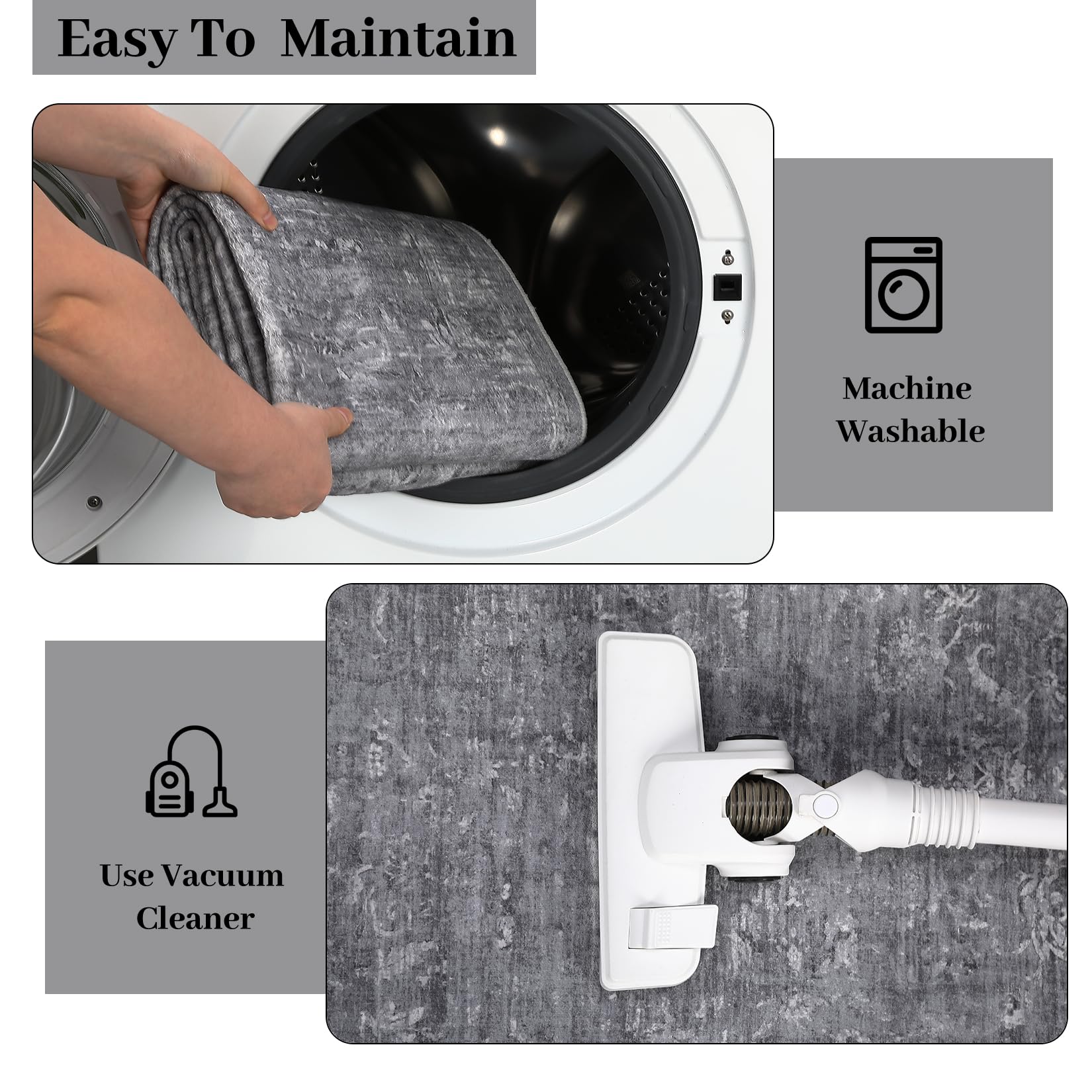Tappeto per camera da letto retrò Garvee, antiscivolo, lavabile in lavatrice