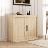 Garvee Credenza Buffet 90 cm Stile Moderno Anni '50, 2 Porte, Legno PB, Storage Modulare, Anti-Ribaltamento, Soggiorno Cucina Sala
