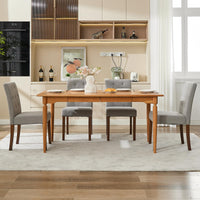 Set di 2 sedie da pranzo imbottite Garvee, design moderno Parsons, tessuto in lino morbido, gambe in legno robusto, supporto ergonomico, grigio, sala da pranzo e bar