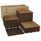 Garvee 33 Pezzi Piastrelle per Terrazza in Legno di Acacia Interbloccanti Impermeabili Resistenti ai Raggi UV Base PowerGrip per Balcone e Piscina 30x30 Colore Legno Naturale - Marrone