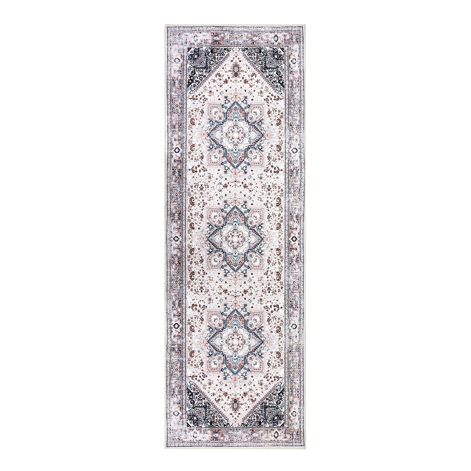 Tappeto da ingresso Garvee Runner, vintage, morbido, lavabile, antiscivolo, rosa, 60 x 230 cm