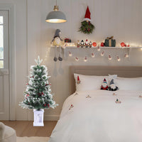Albero di Natale artificiale Garvee, confezione da 2 – 91 cm, 78 LED in fibra ottica (bianco caldo), 8 modalità di luce, scatola portalampada a forma di pupazzo di neve