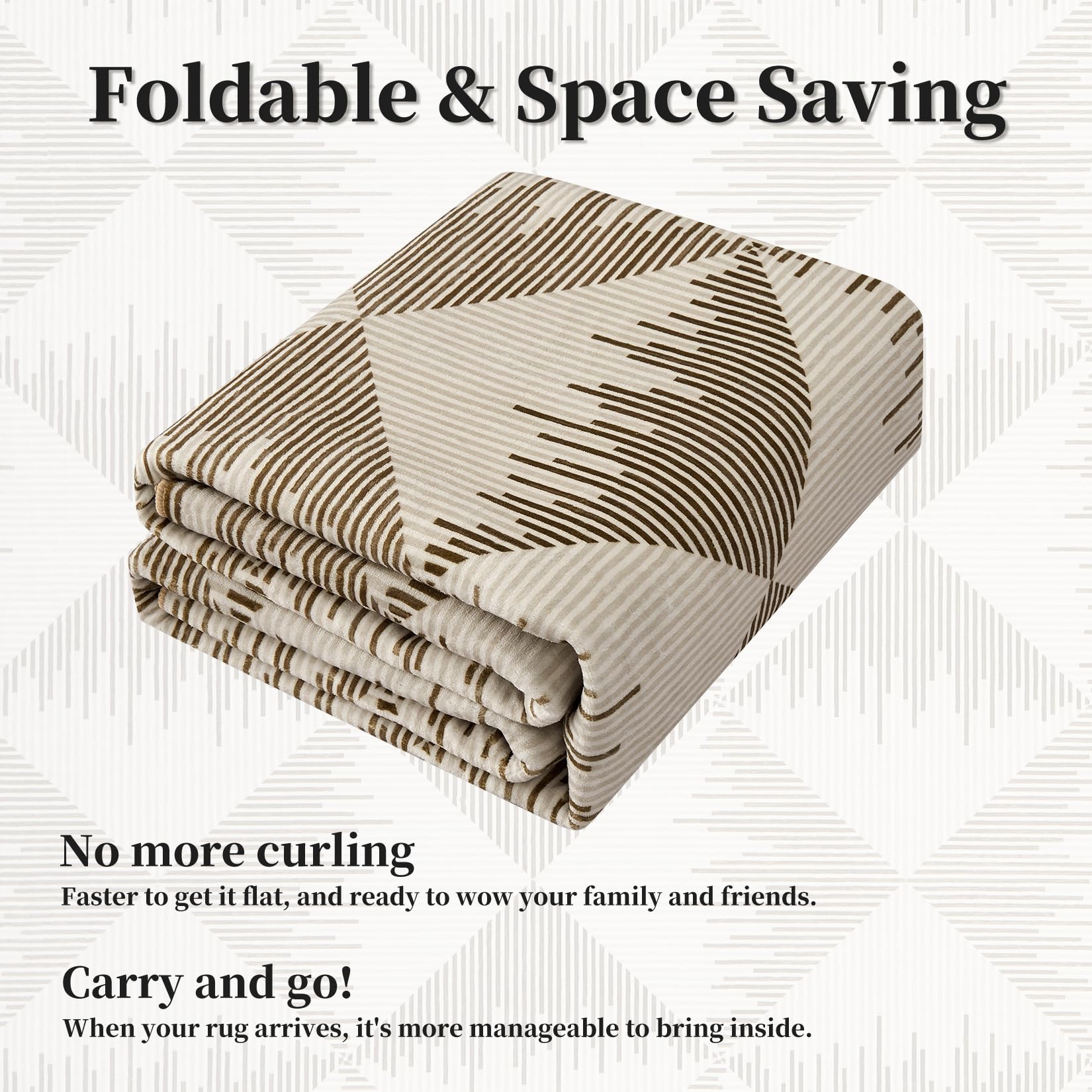 Tappeto per soggiorno Garvee 80x150cm, lavabile, antiscivolo, a pelo corto, beige, per camera da letto, cameretta dei bambini, sala da pranzo