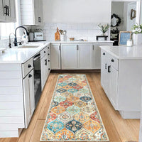 Tappeto da corridoio Garvee 60 x 230 cm, lavabile, vintage, floreale, per camera da letto e cucina, antiscivolo