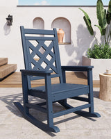 Garvee Sedia a Dondolo Oversize Adirondack in HDPE Blu Navy per Patio e Giardino, Resistente al Clima, Portata 172 kg - Blu Navy