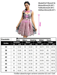 Garvee Dirndl Abito tradizionale da donna Midi Dirndl con grembiule Dirndl per l'Oktoberfest Grigio Taglia 48