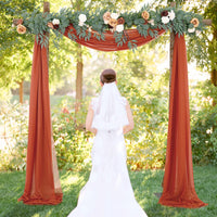 Garvee Wedding Arch Tenda in tulle drappeggiata in mussola 70x550cm Decorazione per matrimonio color caramello