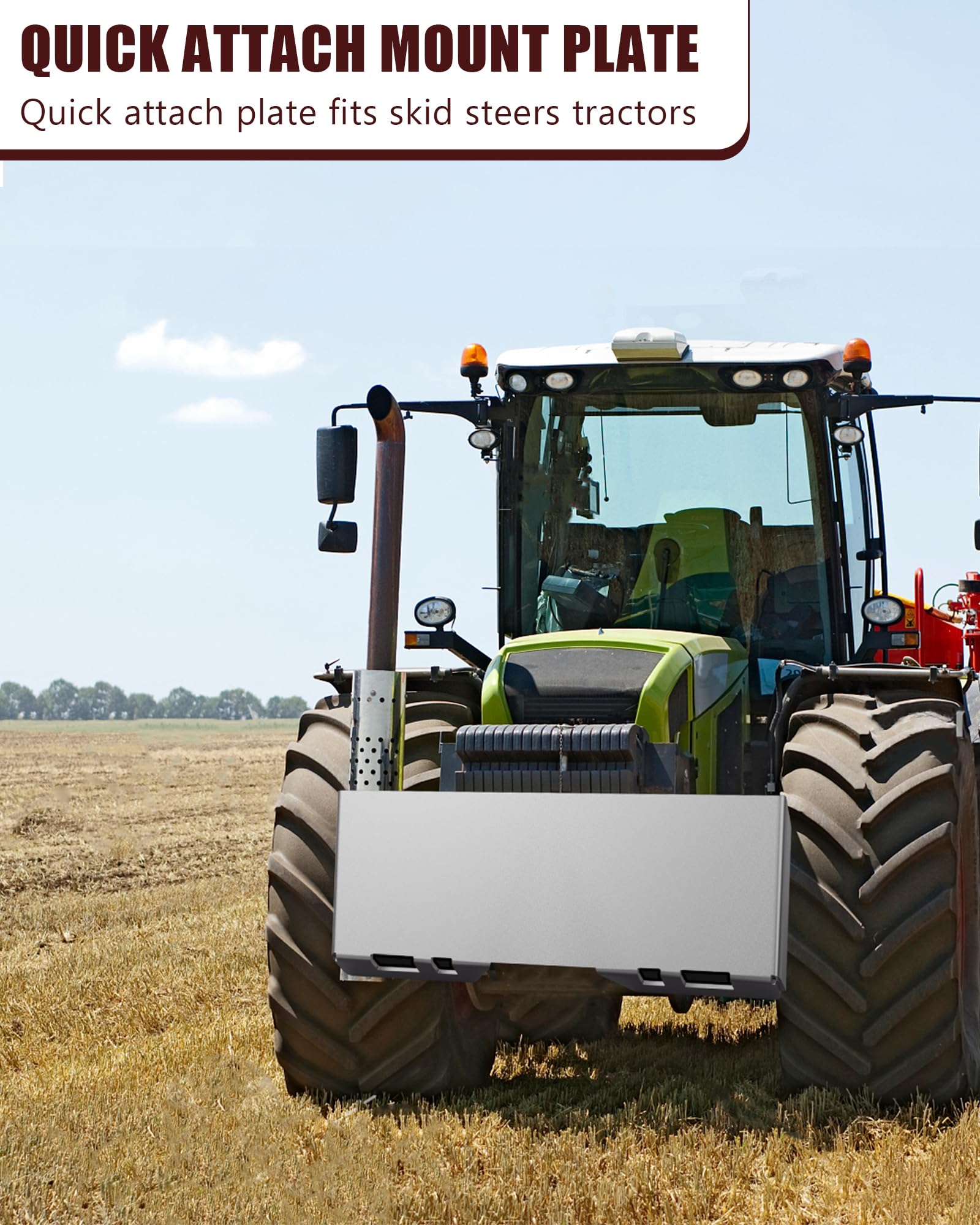 Piastra di montaggio per minipala Garvee da 1/4" Q235B in acciaio antiruggine con attacco rapido da 46"x18,5" per attacchi trattore