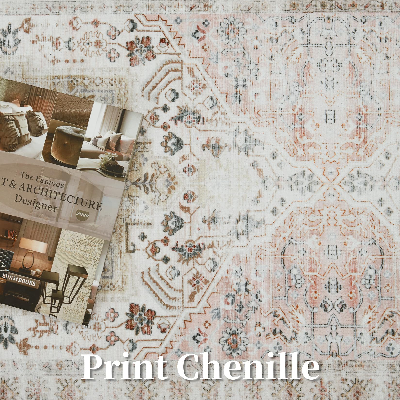 Tappeto vintage Garvee di grandi dimensioni 200x290 cm, lavabile, antiscivolo, morbido, per soggiorno e camera da letto