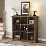 Garvee Libreria 9 Cubi Organizer Nero Quercia, Multiuso, Facile Montaggio, Soggiorno e Ingresso, 37.4"x13.8"x37.4" - Antique Black