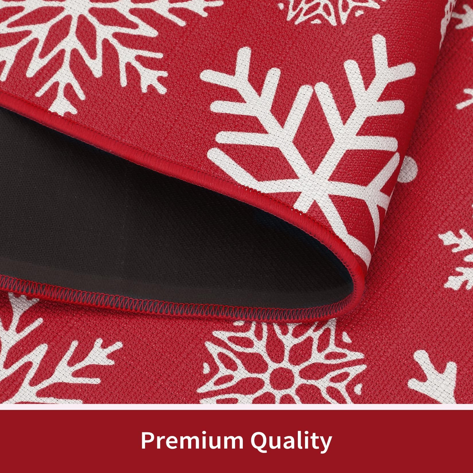 Tappeti antiscivolo natalizi Garvee per cucina, set da 2, in poliestere, antiscivolo, per cucina e corridoio, 40x60+40x120 cm