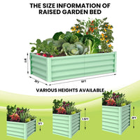 Aiuola rialzata Garvee, in metallo, 6x3x1 FT, verniciata a polvere, antiruggine, per esterni, rettangolare
