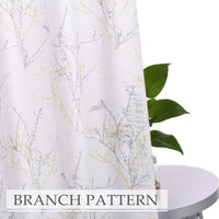 Tende da cucina Garvee con motivo a rami di albero naturali, mezza finestra, filtranti, in poliestere, 26x24 pollici, bianco/giallo, stile fattoria, soggiorno, bagno