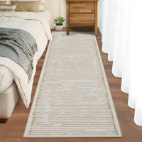 Tappeto Garvee lavabile a pelo corto 80x150cm beige per camera da letto soggiorno cucina corridoio