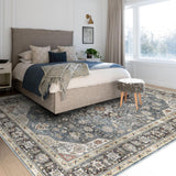 Garvee Tappeto Blu Vintage Moderno Antiscivolo Velluto Perlato 200x290cm per Soggiorno e Camera da Letto - Grigio