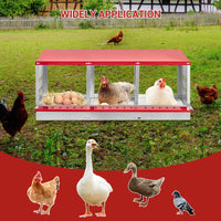 Nido per polli in metallo Garvee con ventilazione e barra oscillante, 3 scomparti, acciaio zincato, antiruggine, salvaspazio, facile da pulire, per polli e anatre