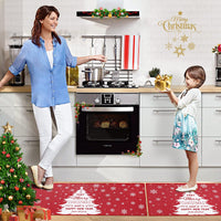 Garvee Set 2 Tappeti Natalizi Cucina Ingresso Antiscivolo Lavabile Lino Rosso 40x60cm 40x120cm
