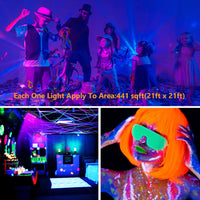 Garvee UV Blacklight 2-Pack 36W 12 LED Blacklight Bar Lampada 390-400nm Lunghezze d'onda UVA Cavo da 1,5M per Halloween Body Painting Decorazione per feste sul palco