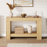 Garvee Tavolo Consolle Rustico 2 Ripiani 119,4 cm Legno Naturale Stabile Multiuso per Ingresso e Soggiorno