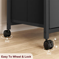 Mobiletto portadocumenti Garvee con 3 cassetti, struttura in acciaio, piano in legno, cassetti in tessuto, per ufficio e casa, moderno, mobile, stabile