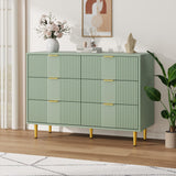 Comò Garvee con 6 Cassetti Comò per Biancheria Grande Capacità Legno Naturale per Soggiorno e Camera 100x40x75cm Bianco - Olivengrün