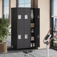 Armadietto in metallo Garvee a 6 ante per dipendenti, resistente, ventilato, a due piani, per ufficio e palestra, 72"H x 15,7"W x 35,4"D, verniciato a polvere