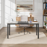 Garvee Scrivania per Computer 160 cm con Struttura Metallica, Ampio Spazio Gaming, Nero e Grigio, Ufficio e Casa - Black + Gray