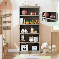 Garvee Libreria Rustica Alta 190,5 cm 2-6 Ripiani Regolabili MDF Robusta Antiribaltamento Soggiorno Studio