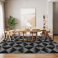 Tappeto per soggiorno Garvee 160x230cm, nero, lavabile, antiscivolo, a pelo corto, per soggiorno, camera da letto, sala da pranzo