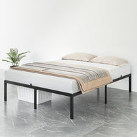 Struttura letto matrimoniale in metallo Garvee da 14 pollici con contenitore, robusta struttura in acciaio, camera da letto, altezza 14 pollici, nero