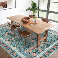 Tappeto decorativo Garvee per interni Boho, 200x290 cm, grande, antiscivolo, nero, a pelo corto, con motivo floreale, per soggiorno, cameretta dei bambini, sala giochi