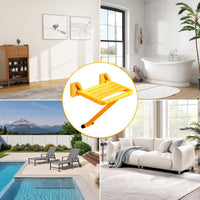 Sgabello da doccia pieghevole Garvee, sedile da doccia a parete in acciaio inossidabile fino a 150 kg, salvaspazio, per anziani, disabili e bambini, sgabello da bagno, ausilio per bagno e WC