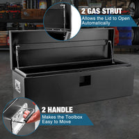 Cassetta portautensili per camion in acciaio nero Garvee, coperchio pneumatico in acciaio calibro 12, rimorchio resistente alle intemperie, 48x15x15 pollici