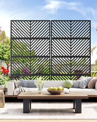 Garvee, schermo per la privacy in metallo, 182,9 cm di altezza x 101,6 cm di larghezza, autoportante, resistente alle intemperie, per patio e balcone, 4 pannelli, robusto, decorativo