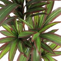 GARVEE Pianta artificiale di dracena, pianta tropicale artificiale alta 150 cm in vaso bianco con rami e foglie regolabili, grande pianta artificiale di dracena per soggiorno, ufficio domestico, balcone, verde